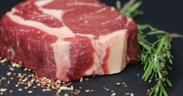 Ribeye steak with marbling and seasoning, perfect for beef grilling and BBQ
