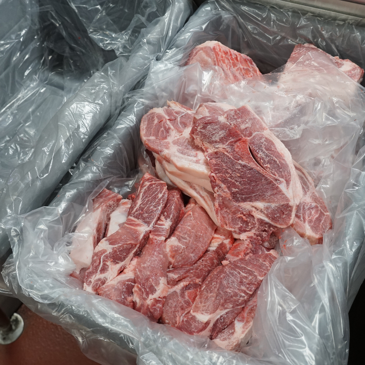 Local fresh cuts of elk, venison, and rabbit on butcher paper at John Mull’s Meats in Las Vegas